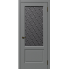 Дверь межкомнатная Дубрава Сибирь Симфония Софт ЛИРА серая, стекло графит